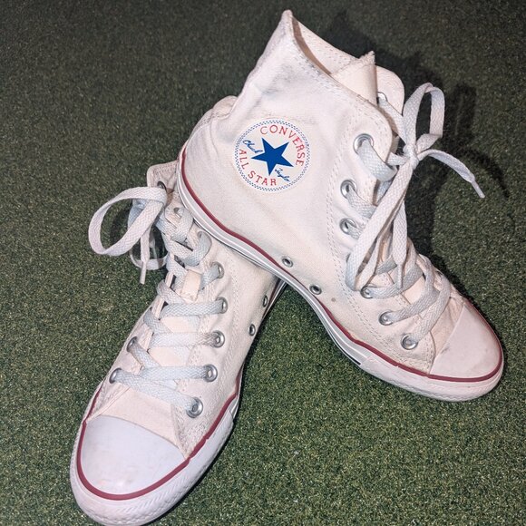 White Converse Chuck Taylor All Star  Canvas High-top Sneakers USW 8 | USM 6 - Picture 1 of 4